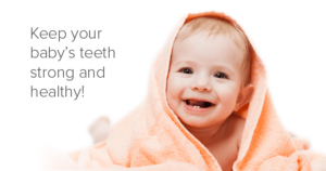 A smiling baby - Why baby teeth matter.